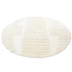 Rundt teppe - Rani Natural Cotton Shaggy (off-white)