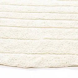 Rundt teppe - Rani Natural Cotton Shaggy (off-white)