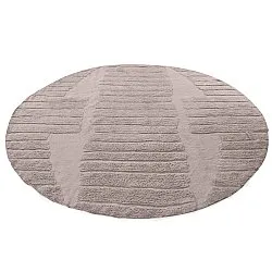 Rundt teppe - Rani Natural Cotton Shaggy (taupe)