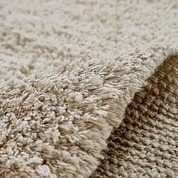 Rundt teppe - Sivia Natural Cotton Shaggy (beige)