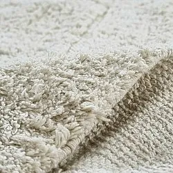 Rundt teppe - Sivia Natural Cotton Shaggy (off-white)
