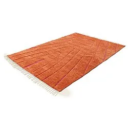 Ryetepper - Sivia Natural Cotton Shaggy (rød/oransje)