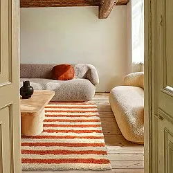 Ryetepper - Thira Stripe Cotton Shaggy (lysegul/lys oransje)