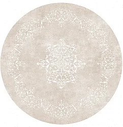Rundt teppe - Santi (beige/hvit)