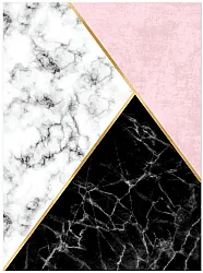 Wilton-teppe - Savino (svart/hvit/rosa)