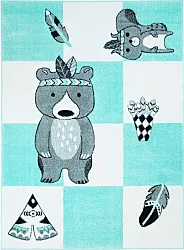 Barneteppe - Bueno Indian Bear (turkis)