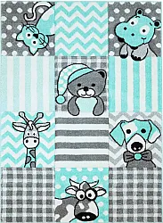 Barneteppe - Bueno Animals (turkis)
