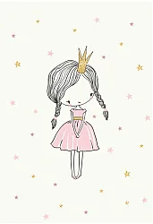 Barneteppe - Princess (rosa)