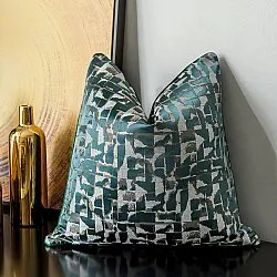 Putetrekk - Square Luxury 45 x 45 cm (grønn/multi)