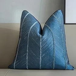 Putetrekk - Striped Design 45 x 45 cm (blå)