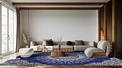 Wilton-teppe - Sandrigo (blå/beige)