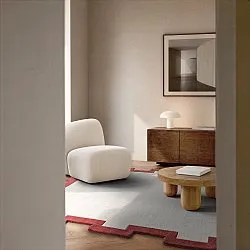 Ullteppe - Agra Hand Tufted Wool Premium (krem/rød)