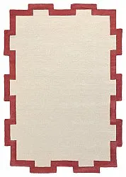 Ullteppe - Agra Hand Tufted Wool Premium (krem/rød)