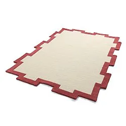 Ullteppe - Agra Hand Tufted Wool Premium (krem/rød)