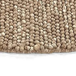 Rundt teppe - Avafors Wool Bubble (lys brun/hvit)