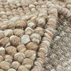 Rundt teppe - Avafors Wool Bubble (lys brun/hvit)
