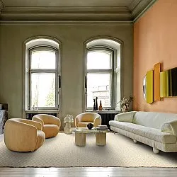 Ullteppe - Ovelia (beige/hvit)