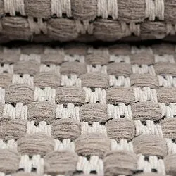 Ullteppe - Ovelia (taupe/hvit)