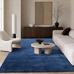 Ullteppe - Rozel Handloom Wool Premium (marineblå)