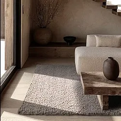 Ullteppe - Sala Irregular Wool Bubble (taupe/hvit melert)