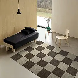 Ullteppe - Scacco (svart/beige)
