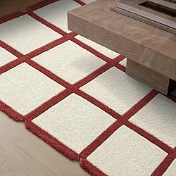 Ullteppe - Syl Hand Tufted Wool Premium (rød/hvit)