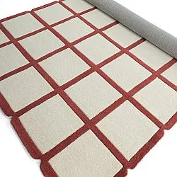 Ullteppe - Syl Hand Tufted Wool Premium (rød/hvit)