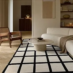 Ullteppe - Syl Hand Tufted Wool Premium (svart/hvitt)