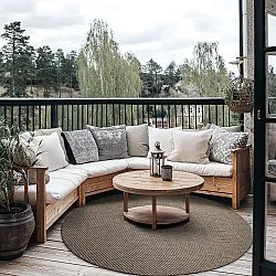 Rundt teppe - Indoor/Outdoor Bennett (beige)