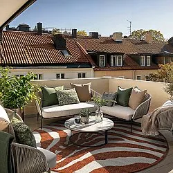 Rundt teppe - Indoor/Outdoor Winona (oransje)
