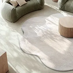 Rundt Bølgete Teppe - Aranga Super Soft Fur (beige)