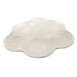 Rundt Bølgete Teppe - Aranga Super Soft Fur (beige)