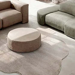 Rundt Bølgete Teppe - Aranga Super Soft Fur (brun)