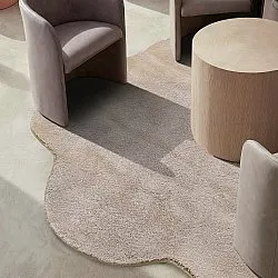 Rundt Bølgete Teppe - Aranga Super Soft Fur (brun)