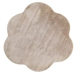 Rundt Bølgete Teppe - Aranga Super Soft Fur (brun)