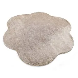 Rundt Bølgete Teppe - Aranga Super Soft Fur (brun)