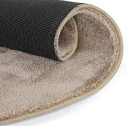 Rundt Bølgete Teppe - Aranga Super Soft Fur (brun)