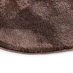 Rundt Bølgete Teppe - Aranga Super Soft Fur (mørk brun)