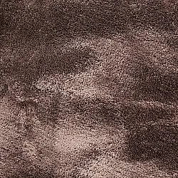 Rundt Bølgete Teppe - Aranga Super Soft Fur (mørk brun)