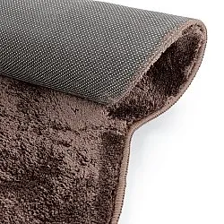 Rundt Bølgete Teppe - Aranga Super Soft Fur (mørk brun)