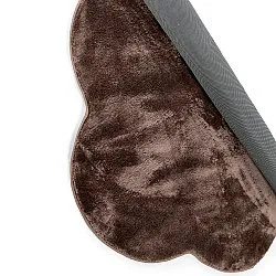 Rundt Bølgete Teppe - Aranga Super Soft Fur (mørk brun)