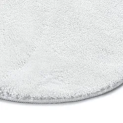 Rundt Bølgete Teppe - Aranga Super Soft Fur (hvit)