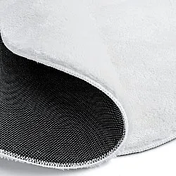 Rundt Bølgete Teppe - Aranga Super Soft Fur (hvit)