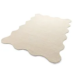 Bølget ullteppe - Diu Hand Tufted Wool Premium (krem)
