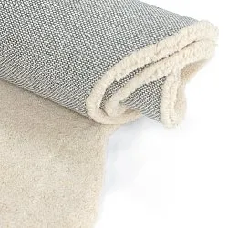 Bølget ullteppe - Diu Hand Tufted Wool Premium (krem)