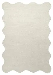 Bølget ullteppe - Diu Hand Tufted Wool Premium (hvit)