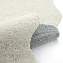 Bølget ullteppe - Diu Hand Tufted Wool Premium (hvit)