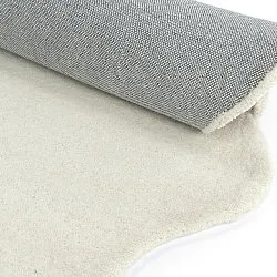Bølget ullteppe - Diu Hand Tufted Wool Premium (hvit)