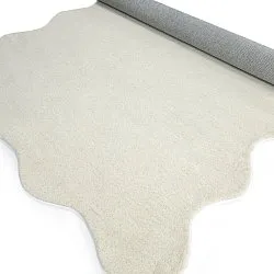 Bølget ullteppe - Diu Hand Tufted Wool Premium (hvit)