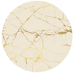 Rundt teppe - Vieste (beige/gull)
